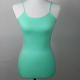 Womens Cami Tank Top Spaghetti Strap Seamless Camisole Tunic Mint Green