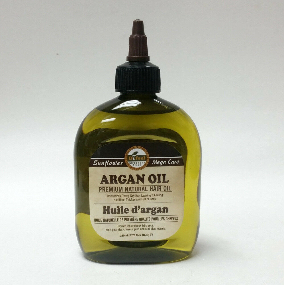 Difeel Argan Oil Premium Natural Hair Oil 7.78 fl oz /230mL Moisturizes Dry Hair