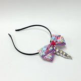 Silver Unicorn Horn Headband w/ Rainbow Stars Clouds Unicorn Hair Bow for Girls
