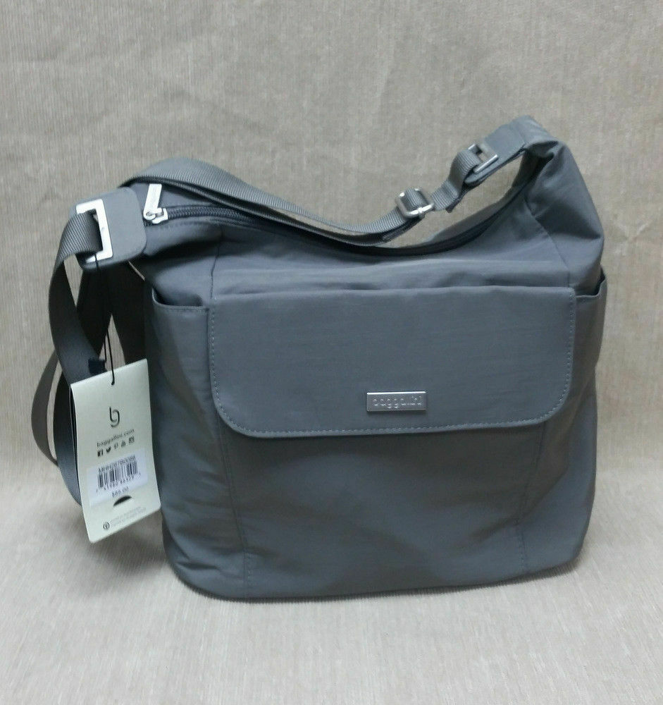 Baggallini Crossbody Handbag Travel Nylon Water Resistant Gray MHH267B0086