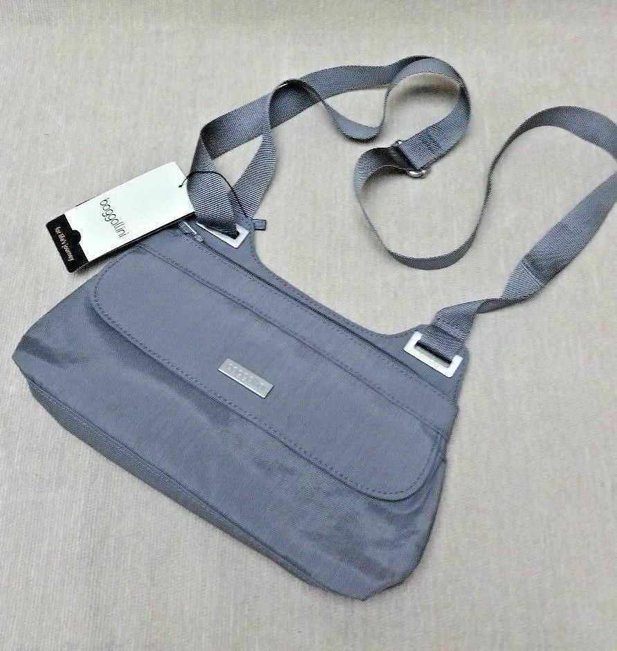 Baggallini Crossbody Bag Travel Nylon Water Resistant Gray MHB268B0086
