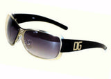 Fashion Sunglasses Black and Silver Frame Gradient Lens DG7119