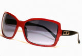 Women's Sunglasses Black Red Frame Smoke Lens DG2571