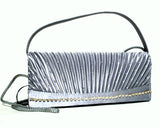 Grey Silver Beaded Clutch Handbag